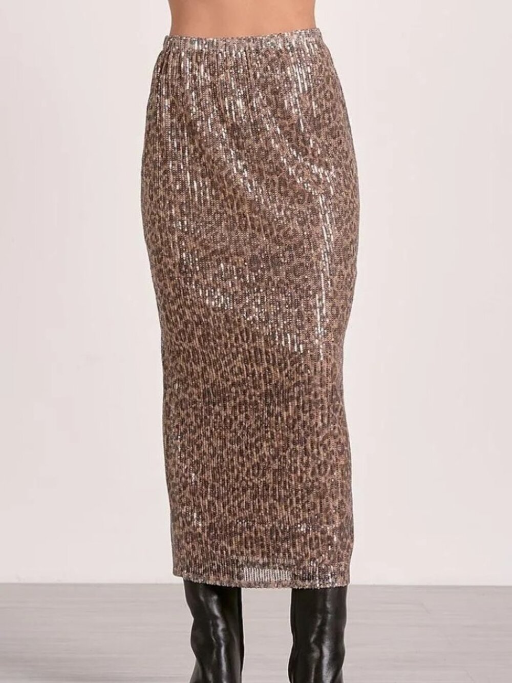 Elan Cheetah Sequin Skirt - XL - NWT